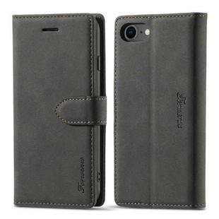 For iPhone SE 2022 / SE 2020 Forwenw F1 Series Matte Strong Magnetism Horizontal Flip Leather Case with Holder & Card Slots & Wallet & Photo Frame(Black)