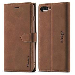 For iPhone 7 Plus / 8 Plus Forwenw F1 Series Matte Strong Magnetism Horizontal Flip Leather Case with Holder & Card Slots & Wallet & Photo Frame(Brown)