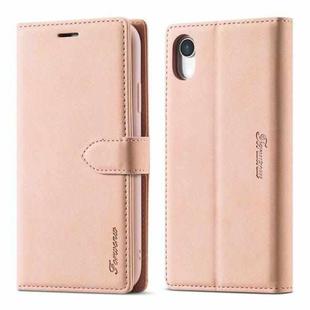 For iPhone XR Forwenw F1 Series Matte Strong Magnetism Horizontal Flip Leather Case with Holder & Card Slots & Wallet & Photo Frame(Rose Gold)