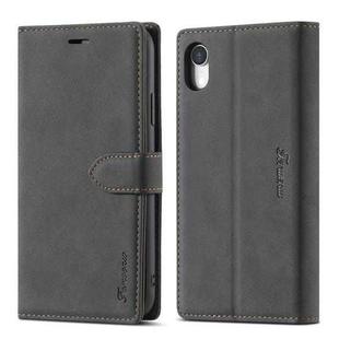 For iPhone XR Forwenw F1 Series Matte Strong Magnetism Horizontal Flip Leather Case with Holder & Card Slots & Wallet & Photo Frame(Black)