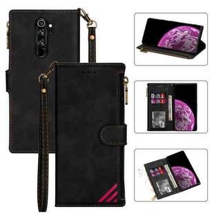 For Xiaomi Redmi Note 8 Pro Zipper Multi-card Slots Horizontal Flip PU Leather Case with Holder & Card Slots & Wallet & Lanyard & Photo Frame(Black)
