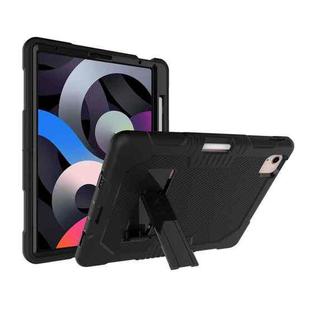 Contrast Color Robot Shockproof Silicon + PC Protective Case with Holder & Pen Slot For iPad Air 2022 / 2020 10.9(Black+Black)(Black+Black)