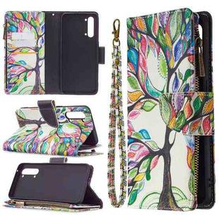 For OPPO Find X2 Lite Colored Drawing Pattern Zipper Horizontal Flip Leather Case with Holder & Card Slots & Wallet(Tree)
