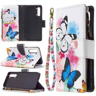 For OPPO Find X2 Lite Colored Drawing Pattern Zipper Horizontal Flip Leather Case with Holder & Card Slots & Wallet(Two Butterflies)