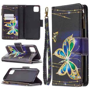For OPPO Realme C11 Colored Drawing Pattern Zipper Horizontal Flip Leather Case with Holder & Card Slots & Wallet(Big Butterfly)