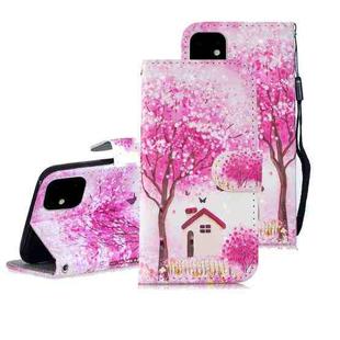 3D Painting Pattern Coloured Drawing Horizontal Flip PU Leather Case with Holder & Card Slots & Wallet For iPhone 12 / 12 Pro(Tree House)