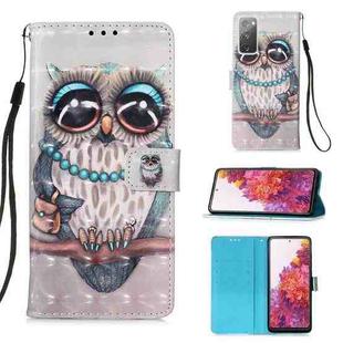For Samsung Galaxy S20 FE 5G 3D Painting Horizontal Flip Leather Case with Holder & Card Slot & Lanyard(Owl)