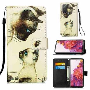 For Samsung Galaxy S20 FE 3D Painting Horizontal Flip Leather Case with Holder & Card Slot & Lanyard(Two Cats)