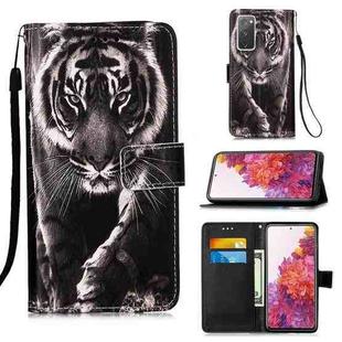 For Samsung Galaxy S20 FE 3D Painting Horizontal Flip Leather Case with Holder & Card Slot & Lanyard(Black and White Tiger)
