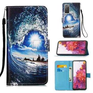 For Samsung Galaxy S20 FE 5G 3D Painting Horizontal Flip Leather Case with Holder & Card Slot & Lanyard(Waves)
