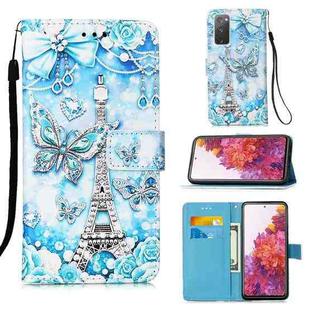 For Samsung Galaxy S20 FE 5G 3D Painting Horizontal Flip Leather Case with Holder & Card Slot & Lanyard(Tower Butterfly)