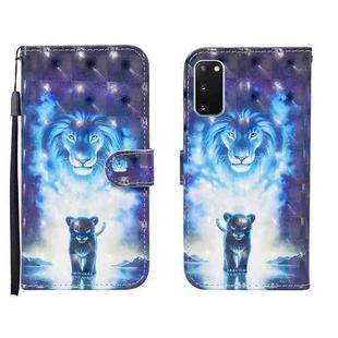 For Samsung Galaxy S20 FE 3D Painted Pattern Horizontal Flip Leather Case with Holder & Wallet & Card slot & Lanyard (Lion)