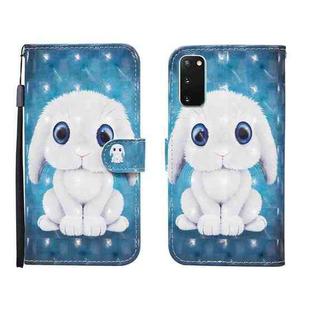 For Samsung Galaxy S20 FE 3D Painted Pattern Horizontal Flip Leather Case with Holder & Wallet & Card slot & Lanyard (Rabbit)