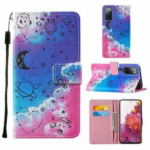 For Samsung Galaxy S20 FE Colored Drawing Pattern Horizontal Flip Leather Case with Holder & Card Slot & Lanyard(Love Universe)