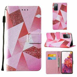 For Samsung Galaxy S20 FE Colored Drawing Pattern Horizontal Flip Leather Case with Holder & Card Slot & Lanyard(Pink Diamond)