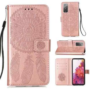 For Samsung Galaxy S20 FE Dream Catcher Printing Horizontal Flip Leather Case with Holder & Card Slots & Wallet & Lanyard(Rose Gold)