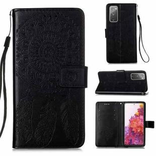 For Samsung Galaxy S20 FE 5G Dream Catcher Printing Horizontal Flip Leather Case with Holder & Card Slots & Wallet & Lanyard(Black)