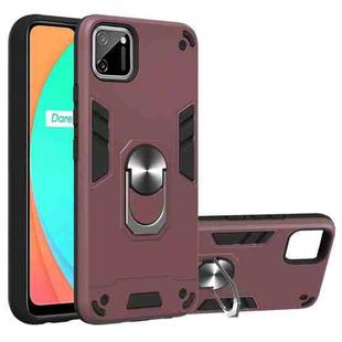 For OPPO Realme C11 Armour Series PC + TPU Protective Case with Ring Holder(Wnie Red)