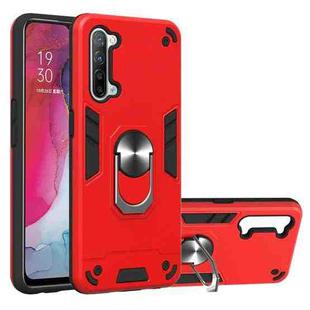 For OPPO Reno 3 Armour Series PC + TPU Protective Case with Ring Holder(Red)