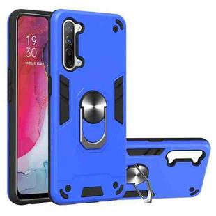 For OPPO Reno 3 Armour Series PC + TPU Protective Case with Ring Holder(Dark Blue)