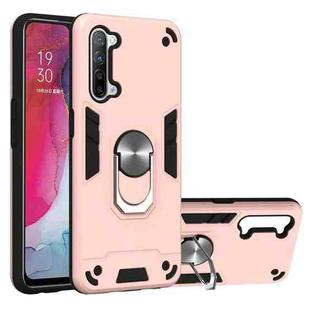 For OPPO Reno 3 Armour Series PC + TPU Protective Case with Ring Holder(Rose Gold)