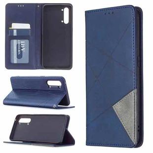 For OPPO Find X2 Lite Rhombus Texture Horizontal Flip Magnetic Leather Case with Holder & Card Slots & Wallet(Blue)