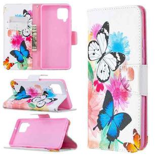 For Samsung Galaxy A42 5G Colored Drawing Pattern Horizontal Flip Leather Case with Holder & Card Slots & Wallet(Butterflies)