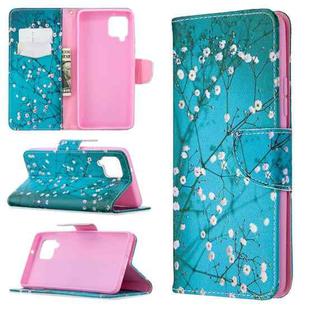For Samsung Galaxy A42 5G Colored Drawing Pattern Horizontal Flip Leather Case with Holder & Card Slots & Wallet(Plum Blossom)