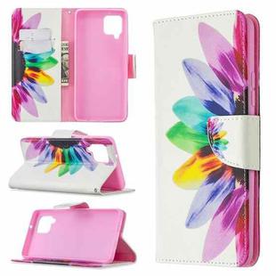 For Samsung Galaxy A42 5G Colored Drawing Pattern Horizontal Flip Leather Case with Holder & Card Slots & Wallet(Sun Flower)