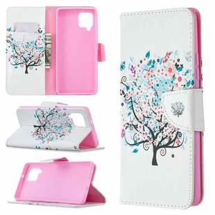 For Samsung Galaxy A42 5G Colored Drawing Pattern Horizontal Flip Leather Case with Holder & Card Slots & Wallet(Tree)