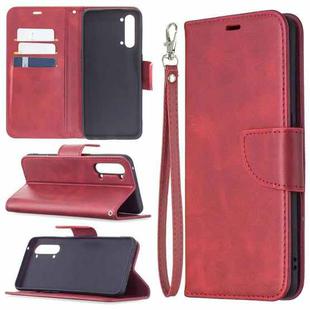 For OPPO Find X2 Lite Retro Lambskin Texture Pure Color Horizontal Flip PU Leather Case with Holder & Card Slots & Wallet & Lanyard(Red)