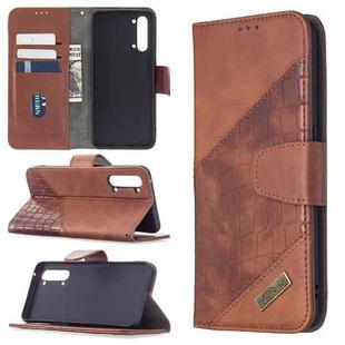 For OPPO Find X2 Lite Matching Color Crocodile Texture Horizontal Flip PU Leather Case with Wallet & Holder & Card Slots(Brown)