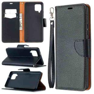 For Samsung Galaxy A42 5G Litchi Texture Pure Color Horizontal Flip PU Leather Case with Holder & Card Slots & Wallet & Lanyard(Black)