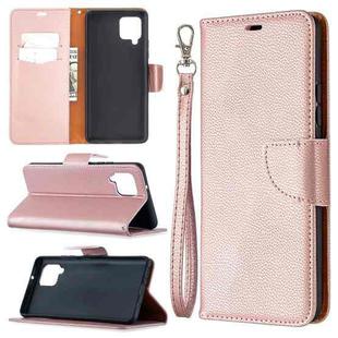 For Samsung Galaxy A42 5G Litchi Texture Pure Color Horizontal Flip PU Leather Case with Holder & Card Slots & Wallet & Lanyard(Rose Gold)