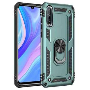 For Huawei Y8p Shockproof TPU + PC Protective Case with 360 Degree Rotating Holder(Green)
