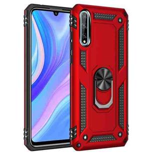 For Huawei Y8p Shockproof TPU + PC Protective Case with 360 Degree Rotating Holder(Red)