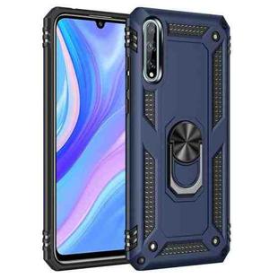 For Huawei Y8p Shockproof TPU + PC Protective Case with 360 Degree Rotating Holder(Blue)