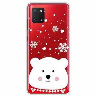 For Samsung Galaxy A81 / Note 10 Lite Christmas Series Clear TPU Protective Case(Chubby White Bear)