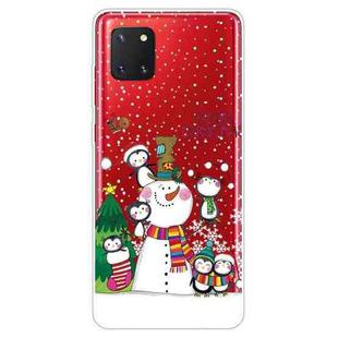 For Samsung Galaxy A81 / Note 10 Lite Christmas Series Clear TPU Protective Case(Penguin Family)