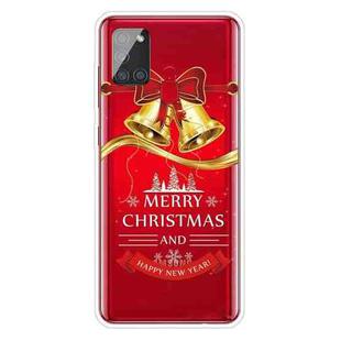 For Samsung Galaxy A21s Christmas Series Clear TPU Protective Case(Golden Bell)