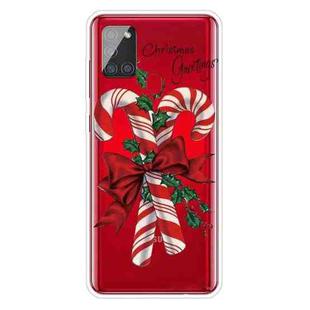 For Samsung Galaxy A21s Christmas Series Clear TPU Protective Case(Big Crutch)