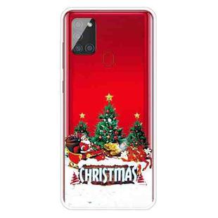 For Samsung Galaxy A21s Christmas Series Clear TPU Protective Case(Retro Old Man)