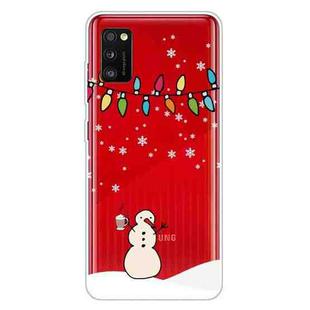 For Samsung Galaxy A41 Christmas Series Clear TPU Protective Case(Milk Tea Snowman)