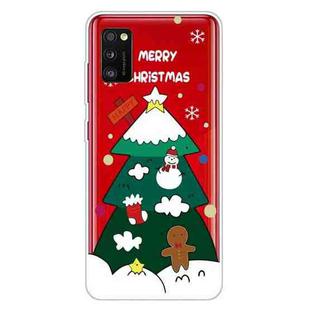 For Samsung Galaxy A41 Christmas Series Clear TPU Protective Case(Three-tier Christmas Tree)