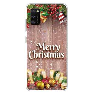 For Samsung Galaxy A41 Christmas Series Clear TPU Protective Case(Christmas Balls)
