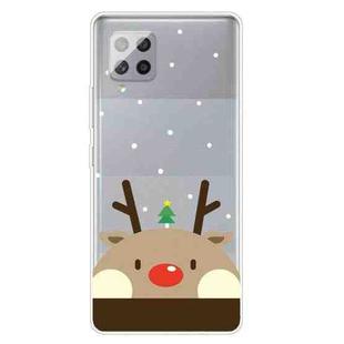 For Samsung Galaxy A42 Christmas Series Clear TPU Protective Case(Fat Deer)