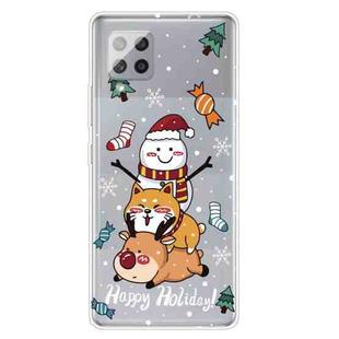 For Samsung Galaxy A42 Christmas Series Clear TPU Protective Case(Stacked Doll)