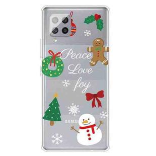 For Samsung Galaxy A42 Christmas Series Clear TPU Protective Case(Simple Snowman)