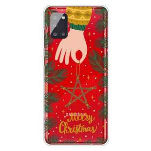 For Samsung Galaxy A51 Christmas Series Clear TPU Protective Case(Five-pointed Star)