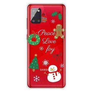 For Samsung Galaxy A51 5G Christmas Series Clear TPU Protective Case(Simple Snowman)